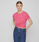 Vila Mooney T-shirt cropped en Rose pour femmes (333798)