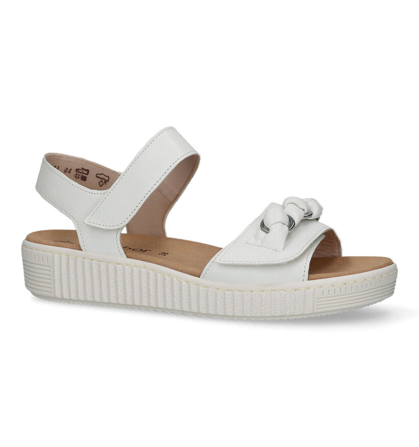 Gabor Ecru Sandalen voor steunzolen in leer (334332)