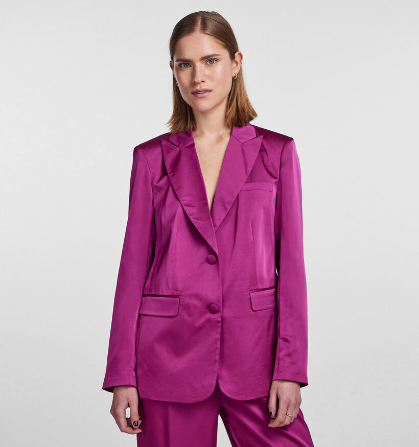 Pieces Sabrina Blazer en satin en Fuchsia pour femmes (333233)