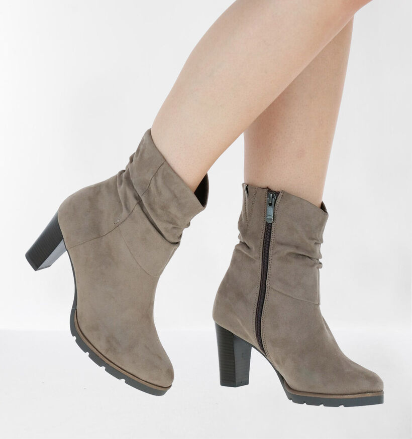 Marco Tozzi Bottes basses en Taupe en textile (280530)