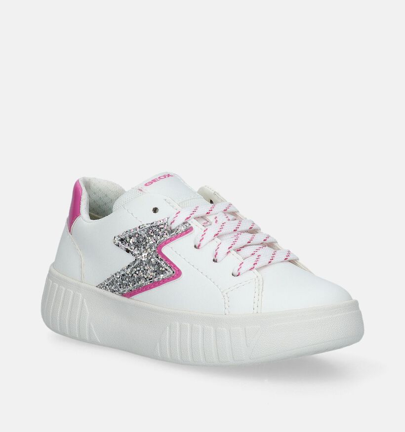 Geox Mikirosh Witte Sneakers voor meisjes (339664) - geschikt voor steunzolen