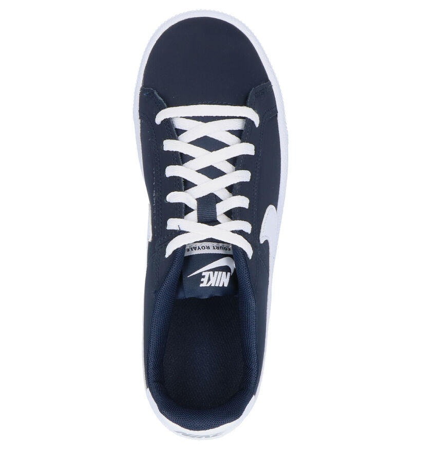 Nike Court Royale Baskets en Bleu en cuir (254052)