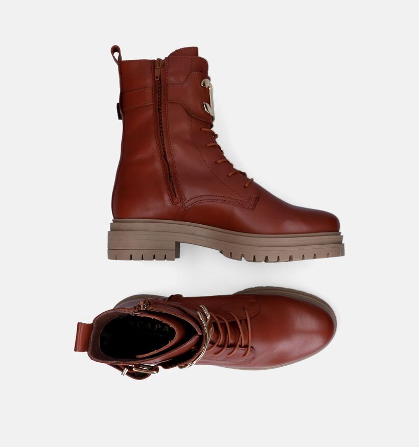 Scapa Boots à lacets en Cognac pour femmes (317171)