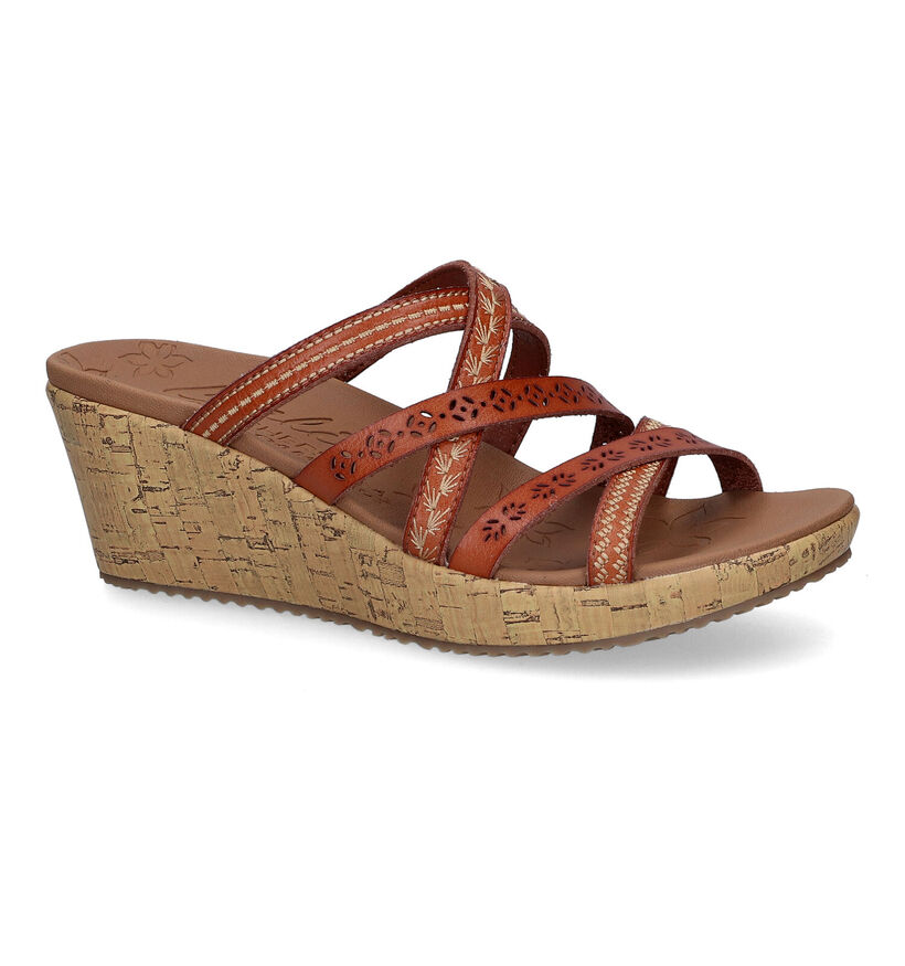 Skechers Beverlee Tiger Posse Cognac Slippers in kunstleer (310874)
