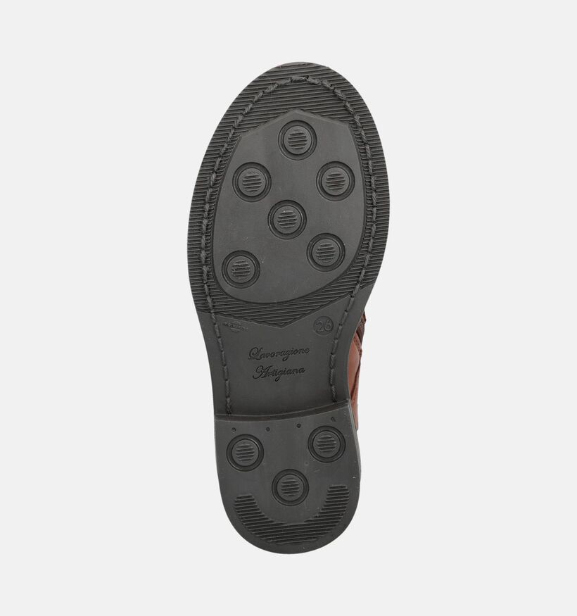 FR by Romagnoli Boots &agrave; lacets en Cognac pour filles (379003) - pour semelles orthop&eacute;diques