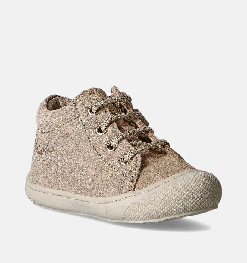 Naturino Cocoon Zip Suede Gouden Babyschoentjes voor meisjes (355318) - geschikt voor steunzolen