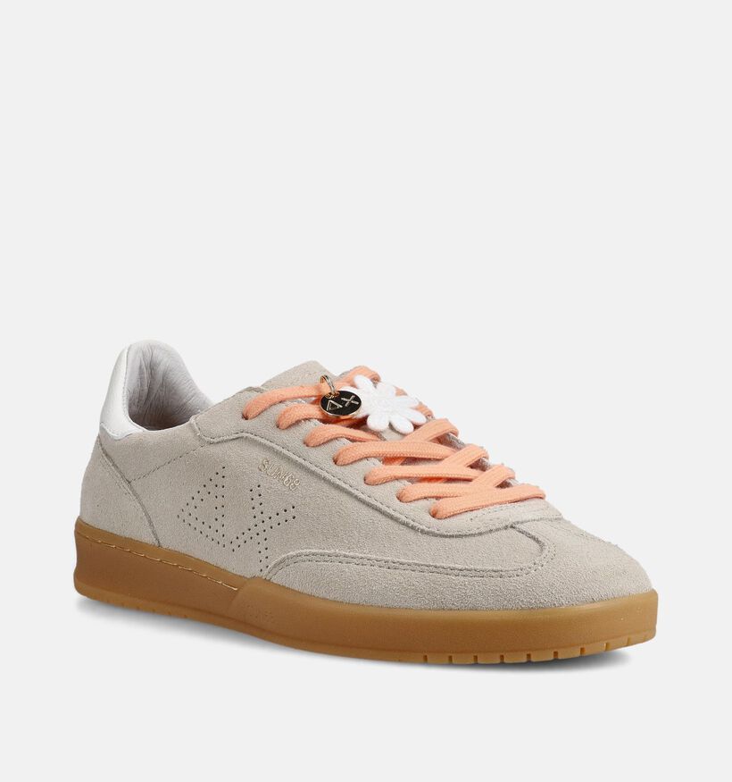 Sun68 California Sun Suede Lichtbeige Sneakers voor dames (368729) - geschikt voor steunzolen
