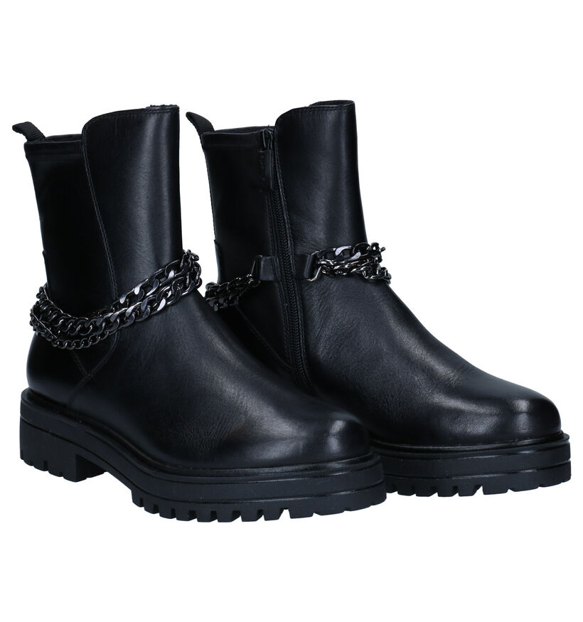 Tamaris Bottines motardes en Noir en cuir (297061)