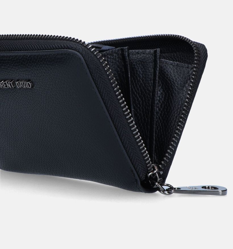 Laurent David Nos 001 Porte-monnaie zippé en Noir pour femmes (351291)