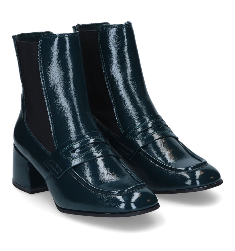 Tamaris Bottines à talons en Vert foncé en simili cuir (315440)