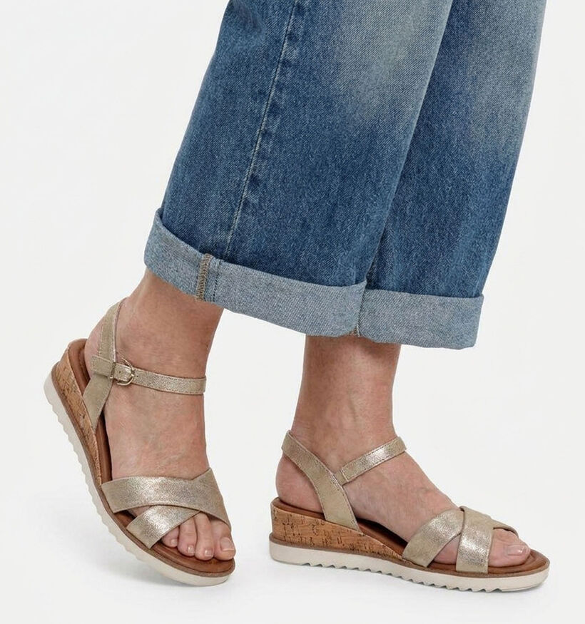 Tamaris Gouden Sandalen met Sleehak voor dames (371698)