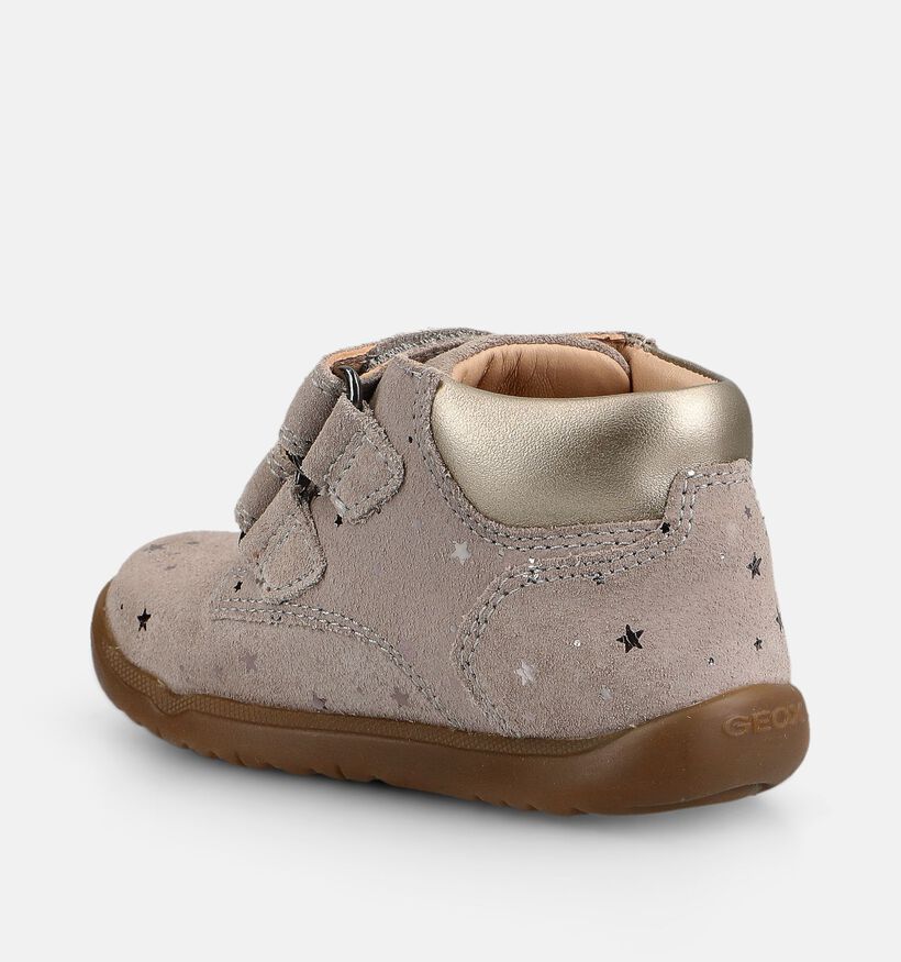 Geox Macchia Baskets montantes en Beige pour filles, gar&ccedil;ons (376242) - pour semelles orthop&eacute;diques