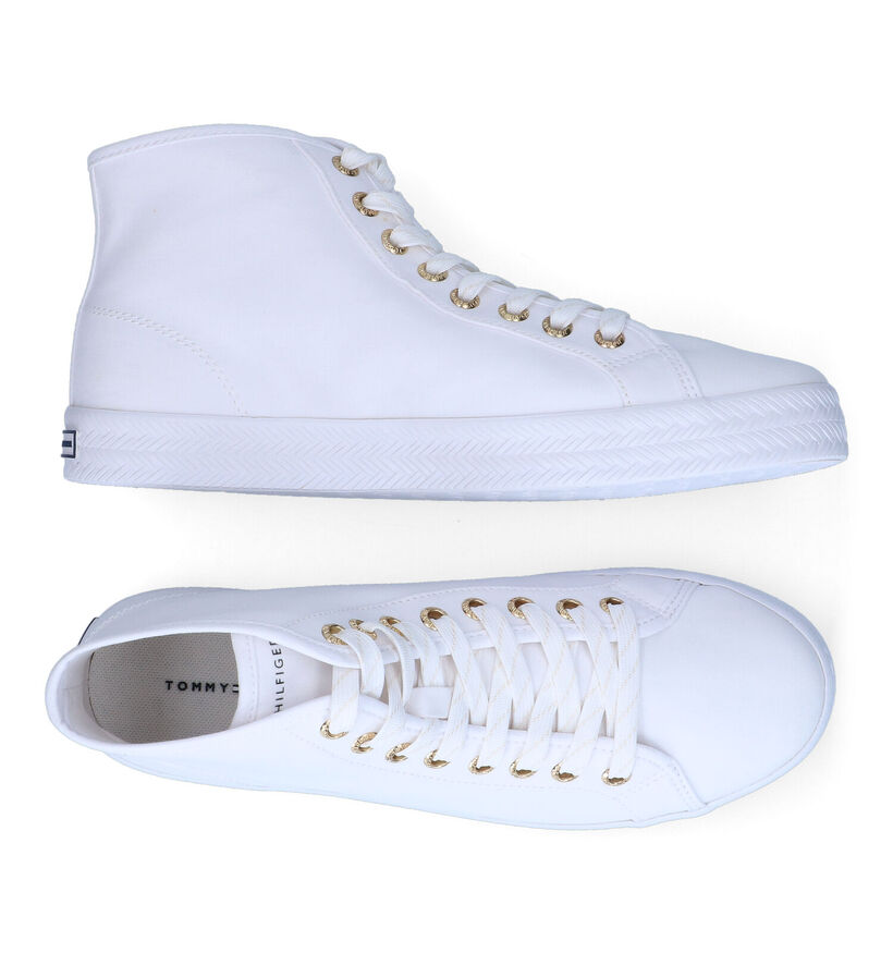 Tommy Hilfiger Essentiel Midcut Baskets Hautes en Blanc pour femmes (303975) - pour semelles orthopédiques