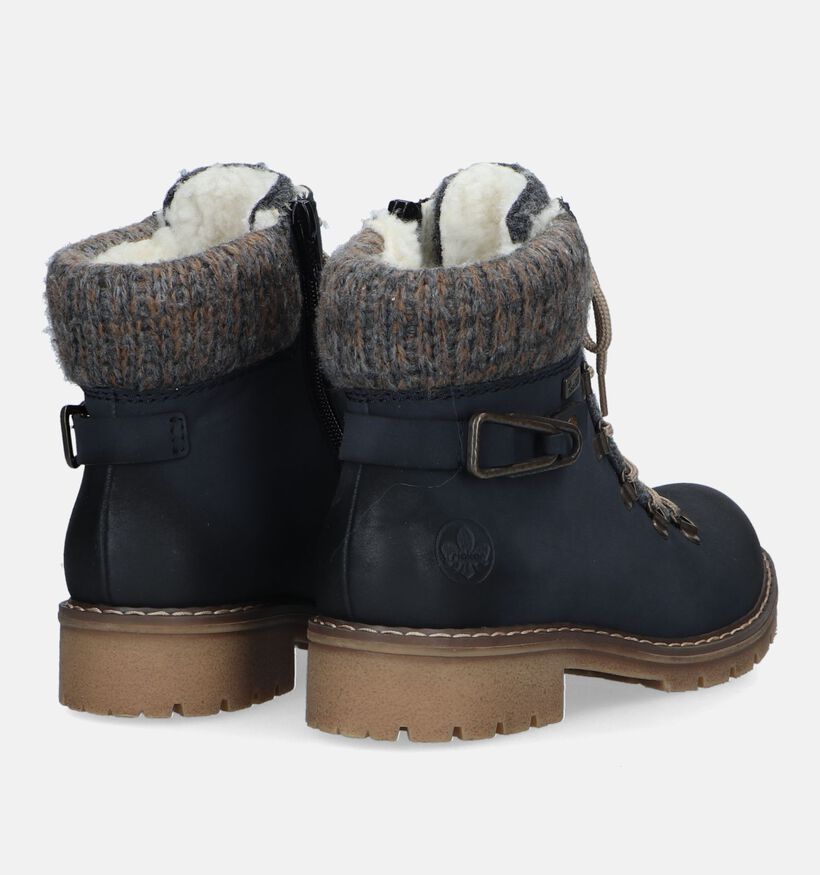 Rieker Boots à lacets en Bleu foncé pour femmes (331612) - pour semelles orthopédiques