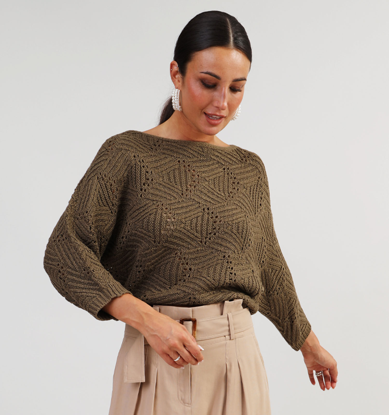 Vero Moda Gigi Kaki Trui Dames Truien Online op TORFS.BE