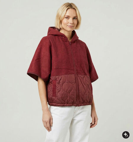 Laurent David Manteaux Marron/Bordeaux