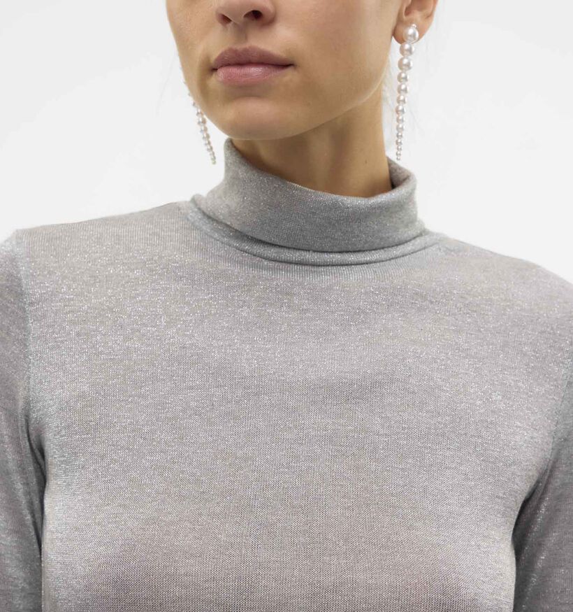 Vero Moda Sarah Beige T-shirt met rolkraag voor dames (349073)