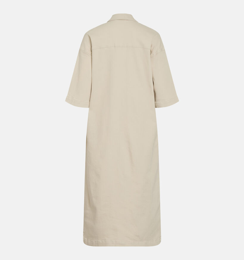 Vila Chia 3/4 Denim Robe chemise en Beige pour femmes (374294)
