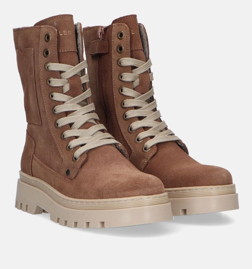 Bullboxer Bottines robustes en Cognac pour filles (332022) - pour semelles orthopédiques
