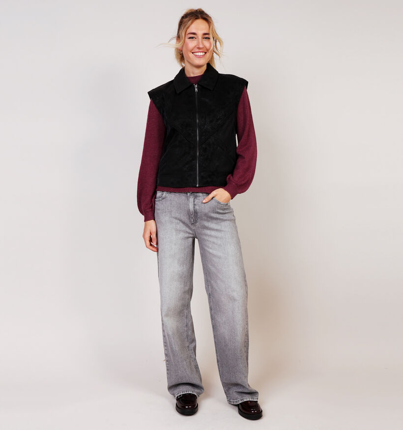Vila Pulina Coated Zwarte Mouwloze Jas voor dames (361318)