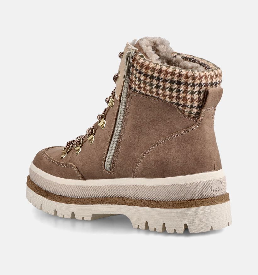 Rieker Taupe Boots met Veters en Rits voor dames (379957)