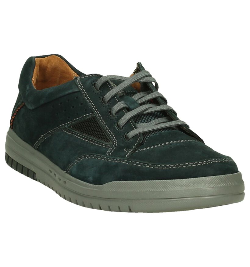 Clarks Unrhombus GO Blauwe Veterschoenen in daim (201346)