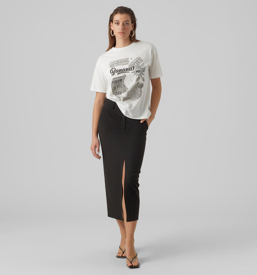 Vero Moda Troian Jupe avec fente en Noir pour femmes (330903)