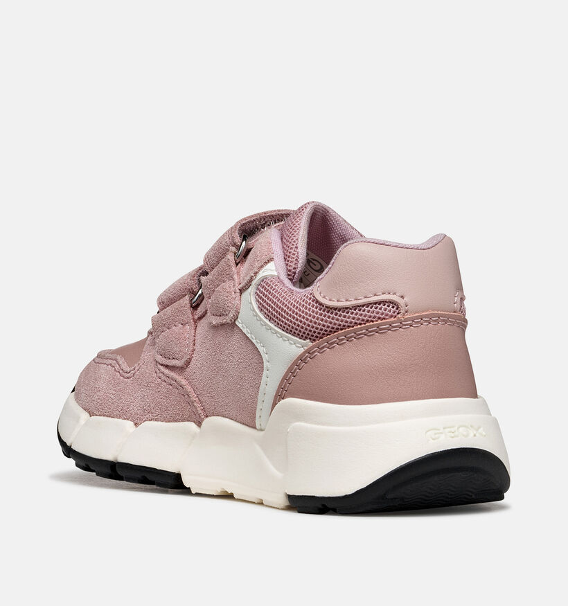 Geox Flexyper Baskets basses en Rose pour filles (376245) - pour semelles orthop&eacute;diques