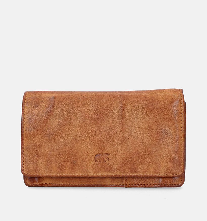 Bear Design Porte-monnaie zipp&eacute; en Cognac pour femmes (382123)