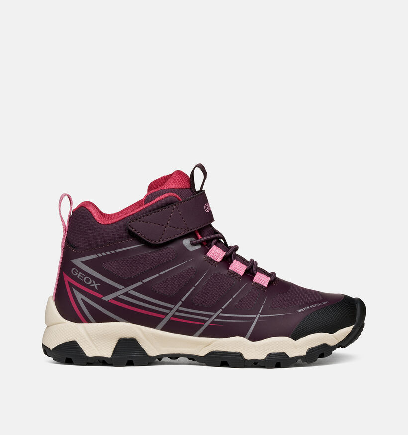 Geox Magnetar Baskets montantes en Bordeaux pour filles (376278) - pour semelles orthop&eacute;diques