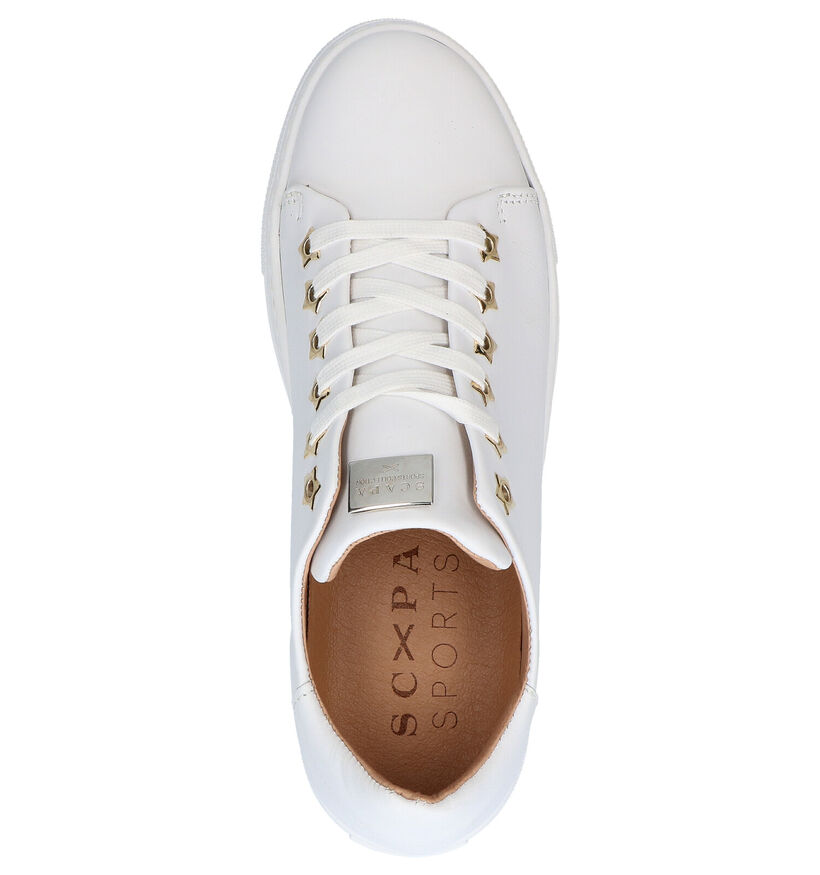 Scapa Witte Lage Sneakers in leer (270355)