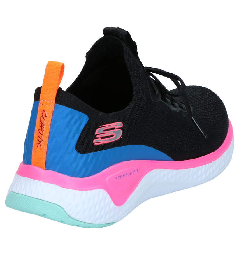 Zwarte Slip-on Sneakers Skechers Solar Fuse in stof (266932)