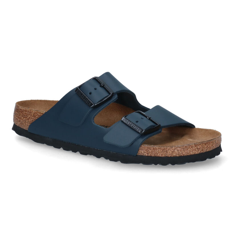 Birkenstock Arizona Nu-pieds en Bleu en cuir (322769)