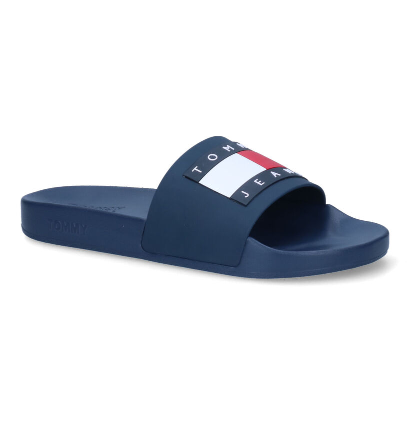 TH Tommy Jeans Mens Flag Blauwe Badslippers voor heren (304038)