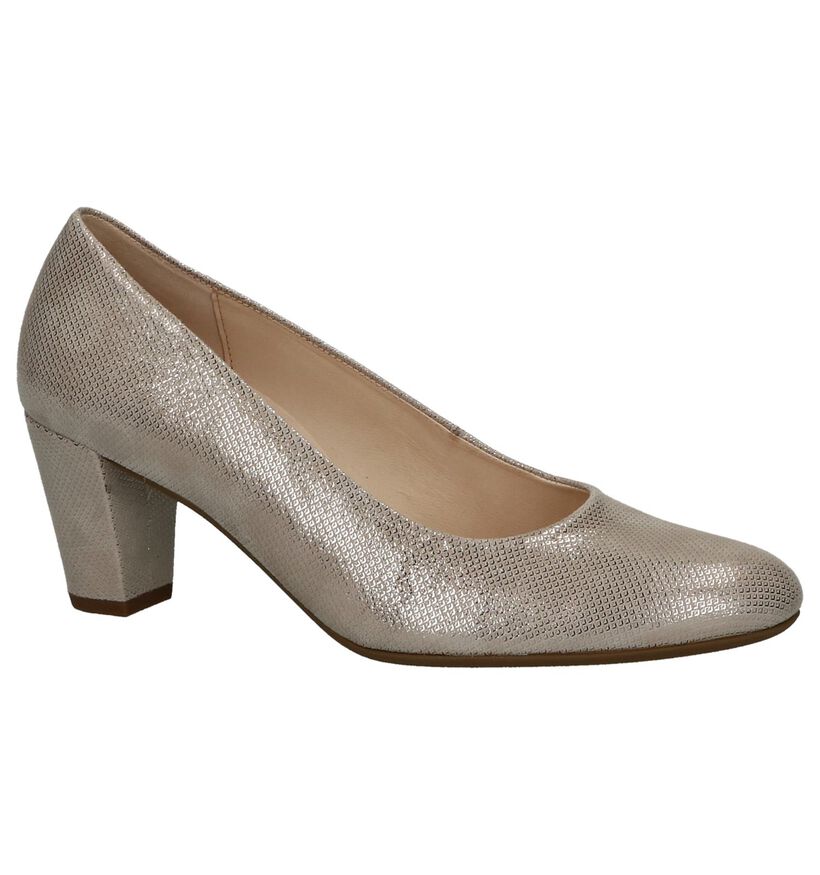 Metallic Beige Pumps Gabor Soft Move in nubuck (245502)