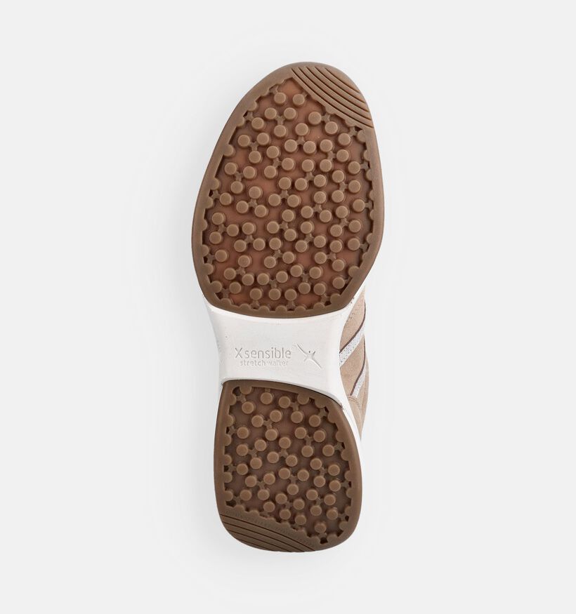 Xsensible Stretchwalker SWX3 Chaussures plates en Taupe pour hommes (378833) - pour semelles orthop&eacute;diques