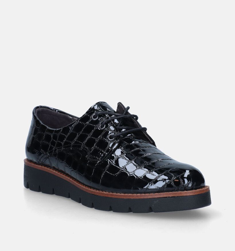 Solemade Zoe 01 Zwarte Veterschoenen voor dames (346799) - geschikt voor steunzolen