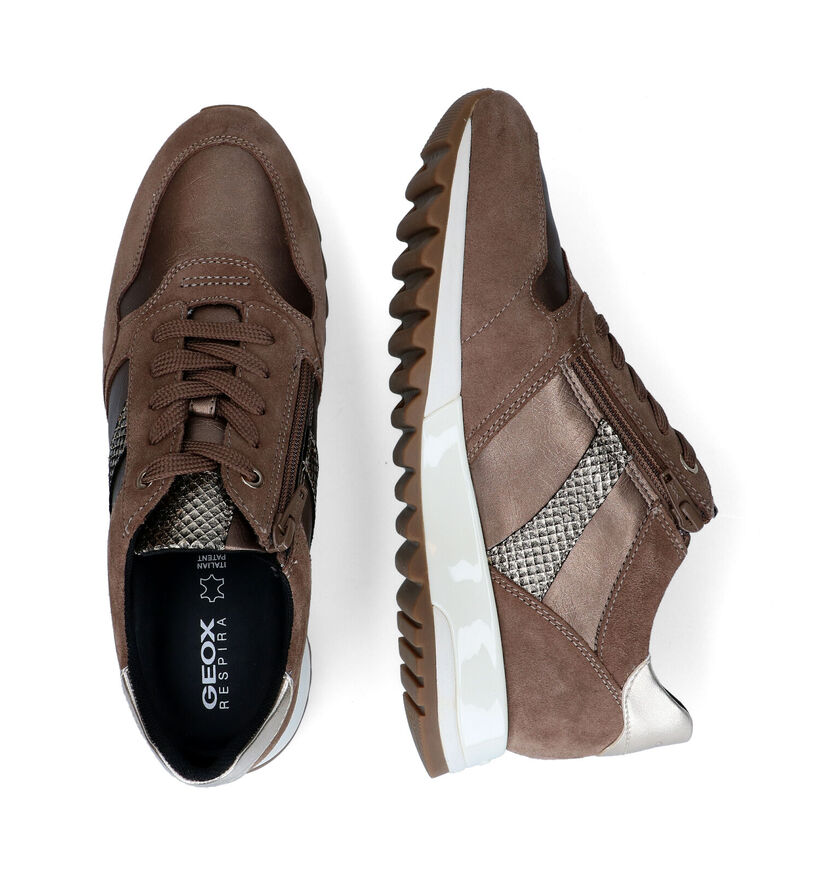 Geox Tabelya Taupe Veterschoenen voor dames (294748) - geschikt voor steunzolen