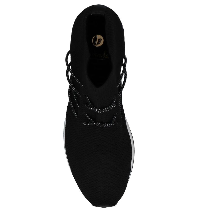 Hoge Geklede Sneakers Zwart La Strada in stof (223875)