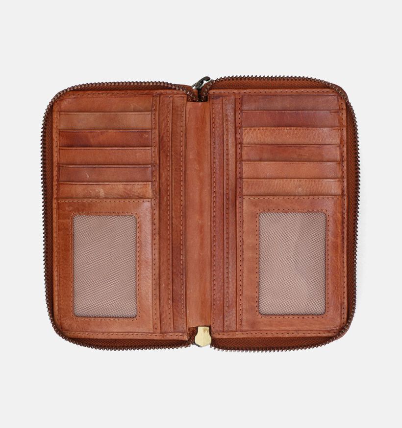 Label M Porte-monnaie zippé en Cognac pour femmes (358853)