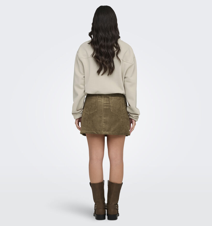 JDY Monia Bruine Ribfluwelen rok voor dames (348627)