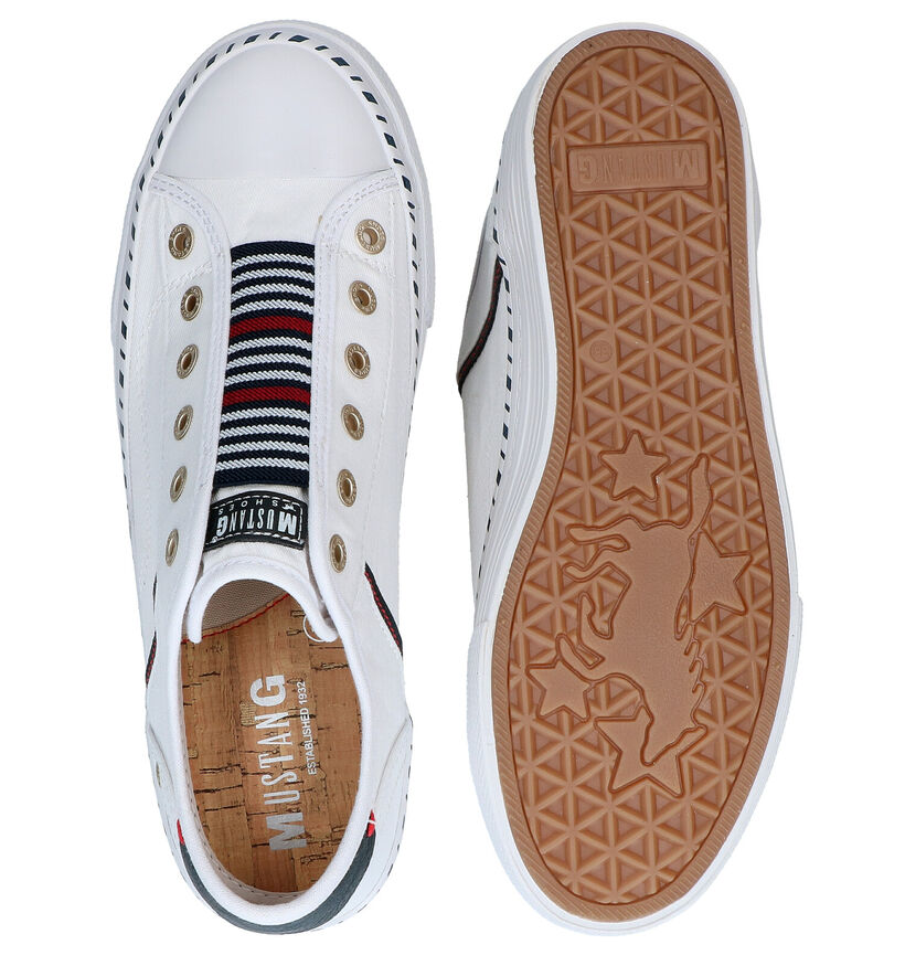 Mustang Witte Slip-on Sneakers in stof (285939)