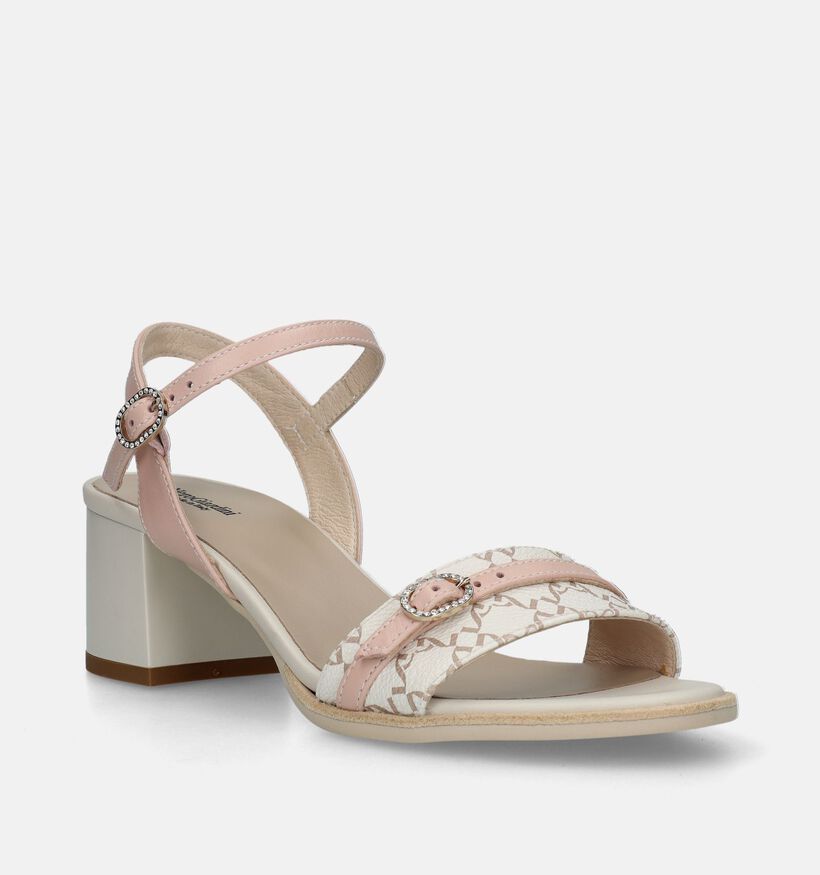 NeroGiardini Beige Sandalen met blokhak voor dames (339465)