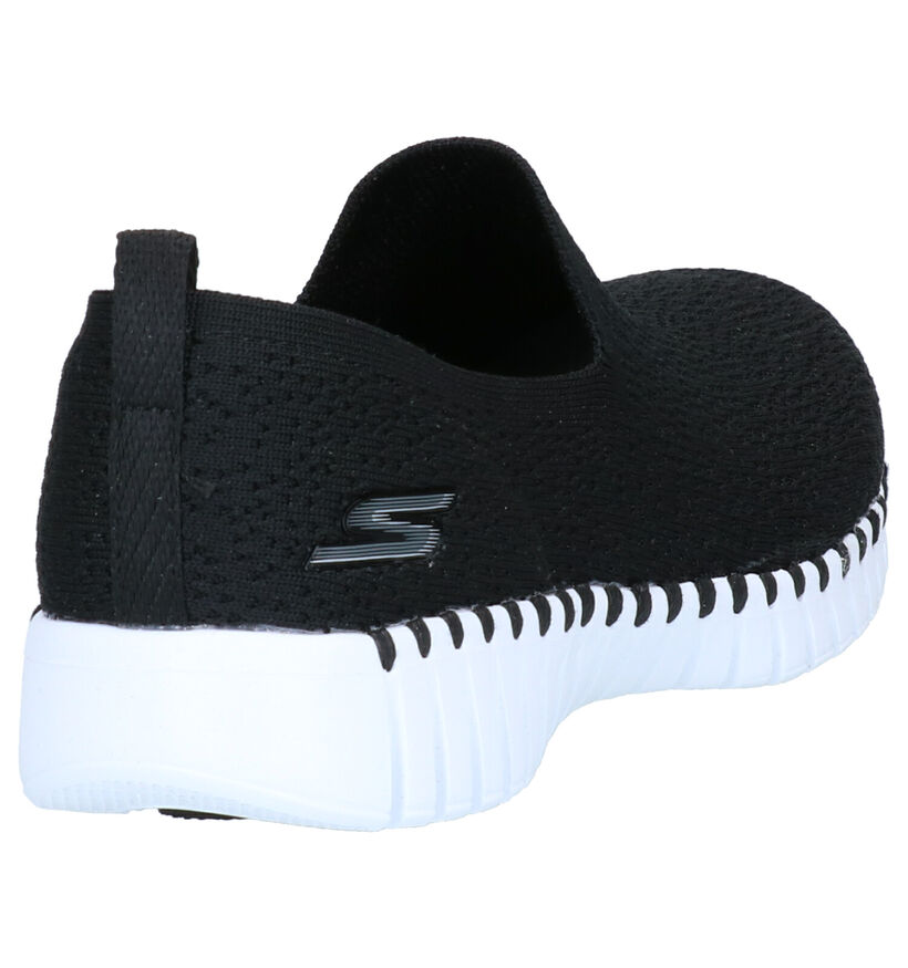 Skechers Go Walk Zwarte Slip-on Sneakers in stof (272723)