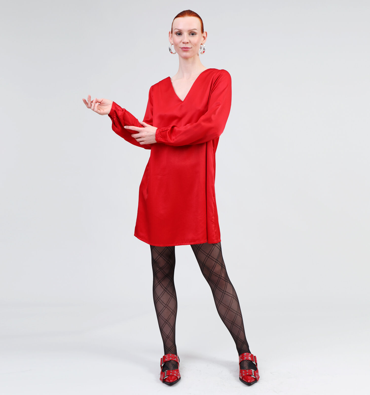 Robe rouge vero moda hot sale