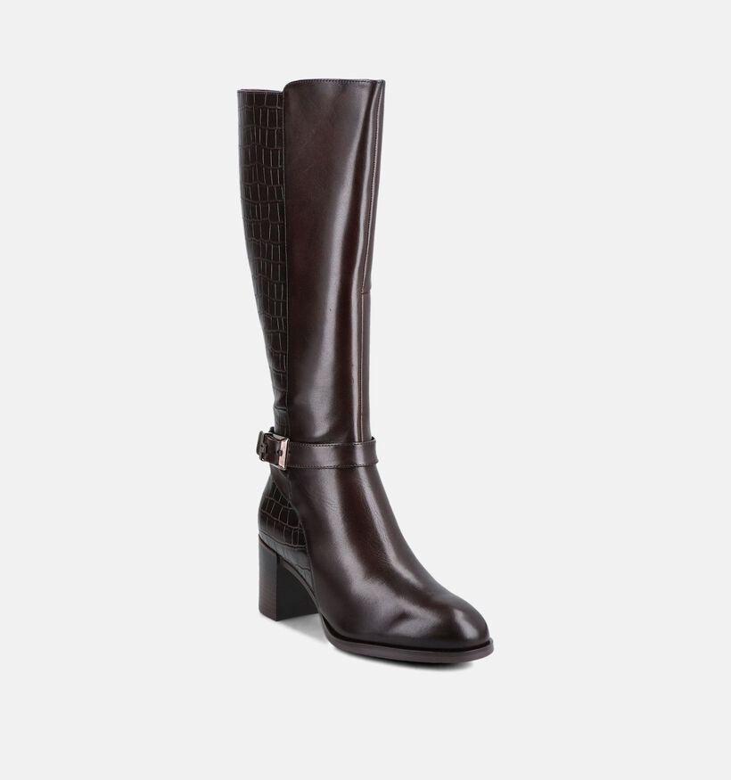 Tamaris Croco Donkerbruine Lange Laarzen voor dames (378954)