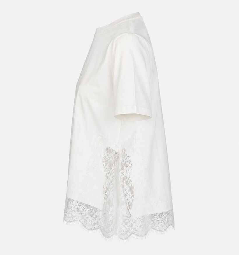 Vila Vigdis Witte T-shirt met Kant voor dames (382049)