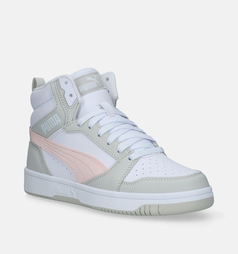 Puma Rebound v6 Baskets en Blanc pour filles (342849) - pour semelles orthopédiques