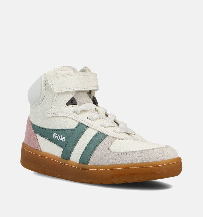 Gola Talon Baskets montantes en Blanc pour filles, garçons (361004) - pour semelles orthopédiques