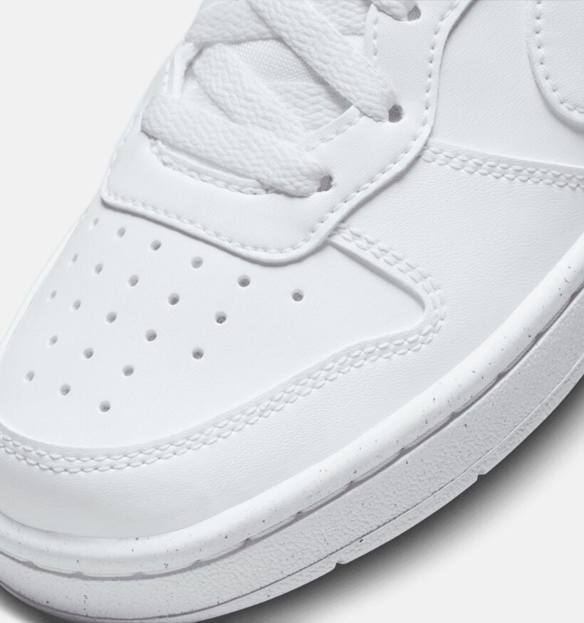 Nike Court Borough Baskets basses en Blanc pour filles, gar&ccedil;ons (367319) - pour semelles orthop&eacute;diques